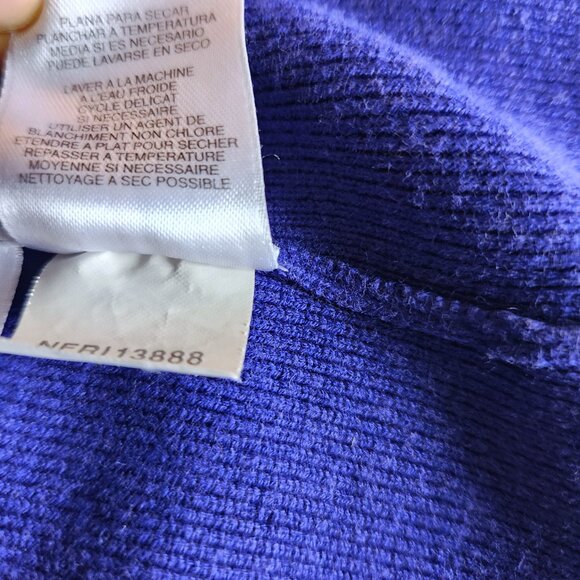 Anne Klein Sweater Cardigan Women's Size PS Purple 3/4 Bell Sleeve Button Up - Picture 8 of 10
